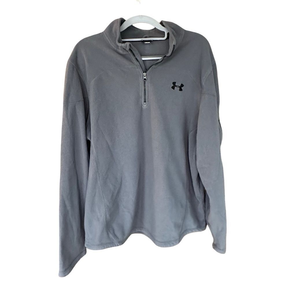 Under Armour Mens Fleece 1/4 Zip Pullover Gray Size Large